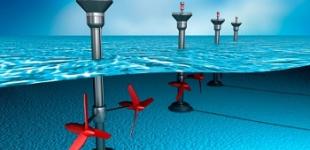 postes con hélices bajo el mar 