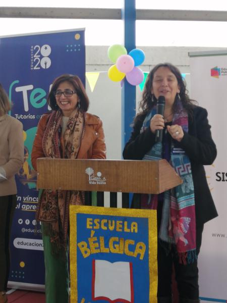 Andrea Osorio de Fundación Chile y Alejandra Arratia de Educación 2020